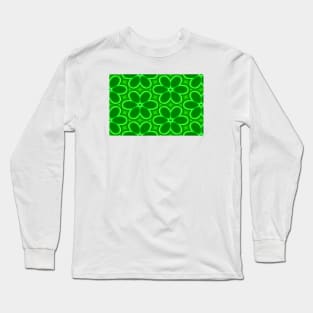 Green Floral Pattern Long Sleeve T-Shirt